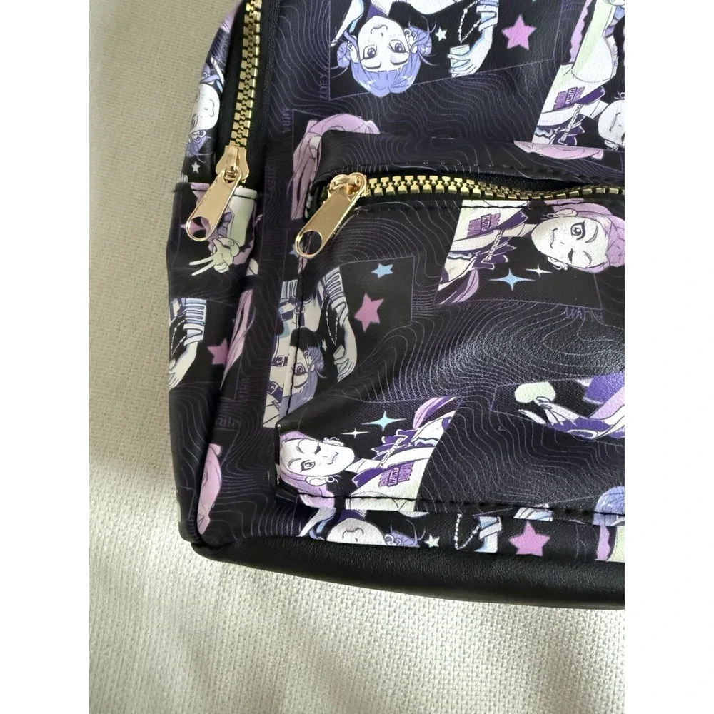 Netflix KPop Demon Hunters Mini Backpack Purple Anime Adjustable Straps